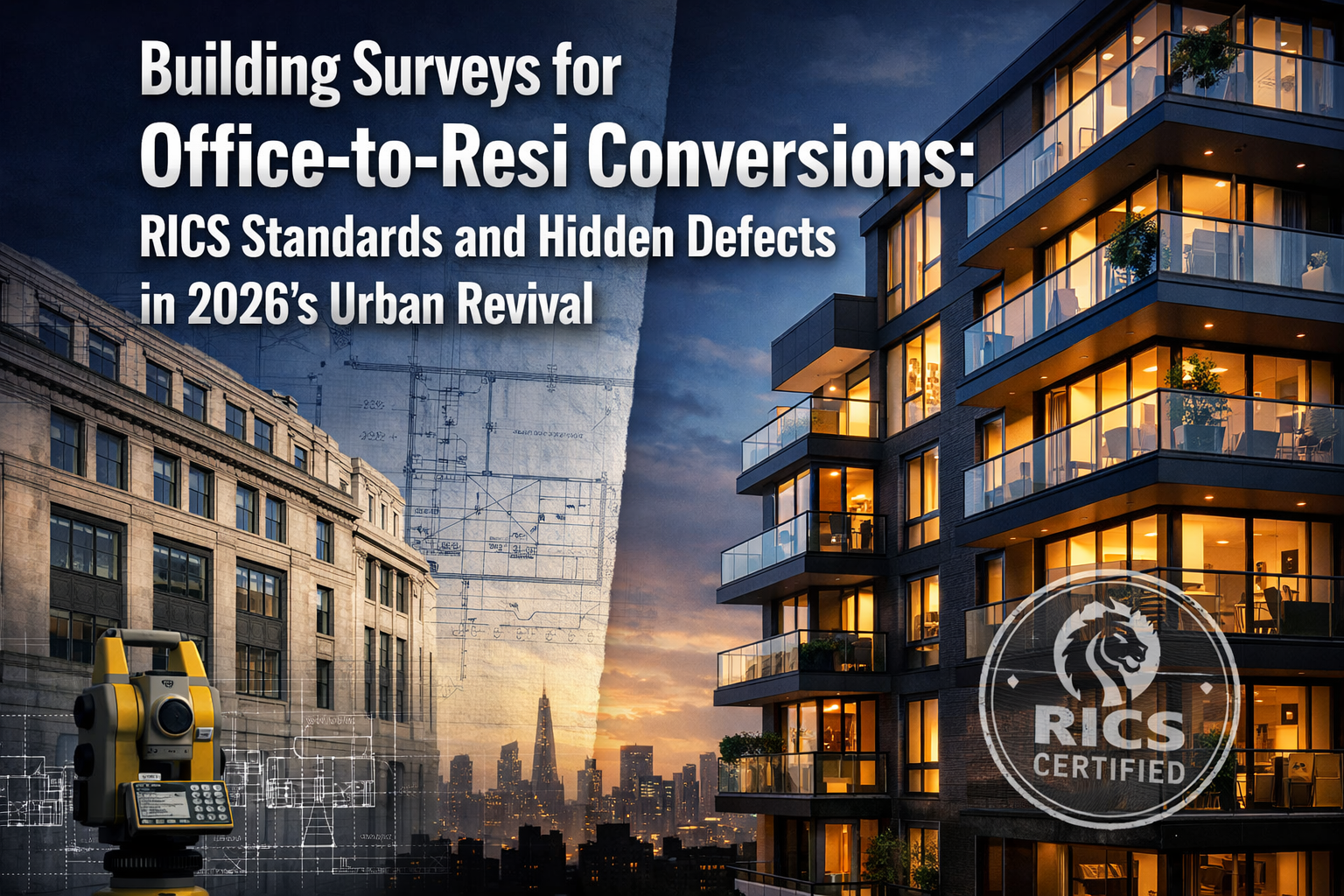 Building Surveys for Office-to-Resi Conversions: RICS Standards and Hidden Defects in 2026's Urban Revival