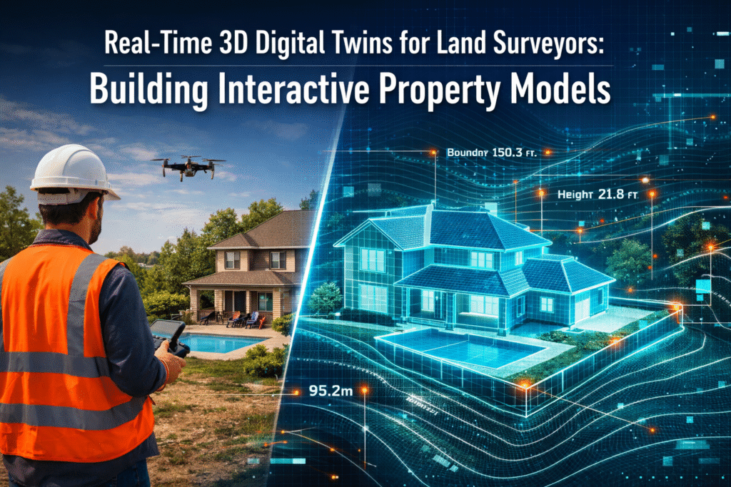 Real-Time 3D Digital Twins for Land Surveyors: Building Interactive Property Models