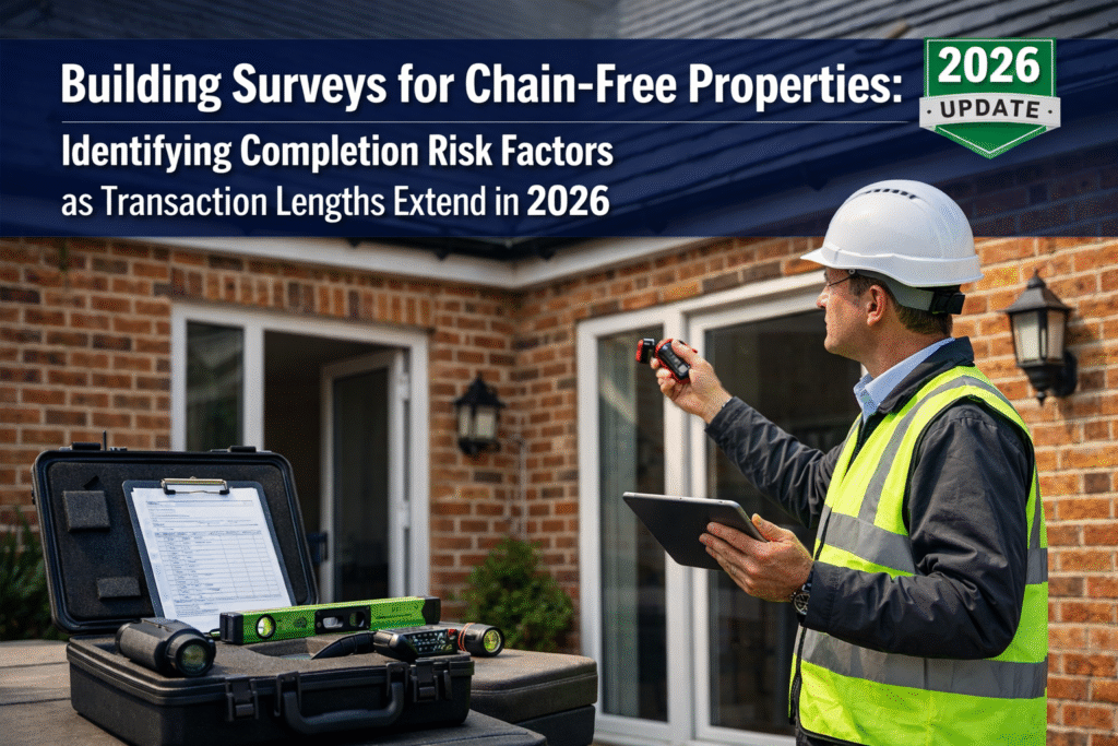 Building Surveys for Chain-Free Properties: Identifying Completion Risk Factors as Transaction Lengths Extend in 2026