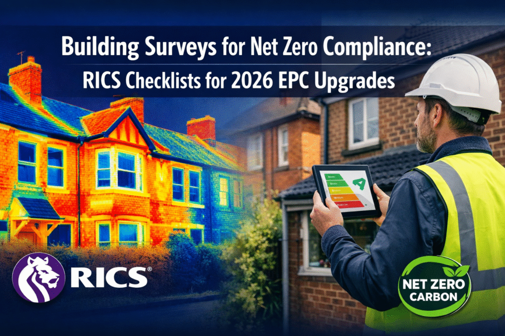 Building Surveys for Net Zero Compliance: RICS Checklists for 2026 EPC Upgrades and Retrofit Assessments