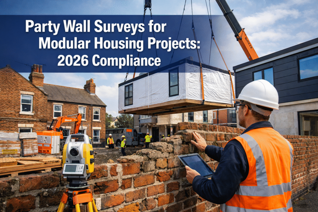 Party Wall Surveys for Modular Housing Projects: 2026 Compliance Amid UK Factory-Built Construction Surge