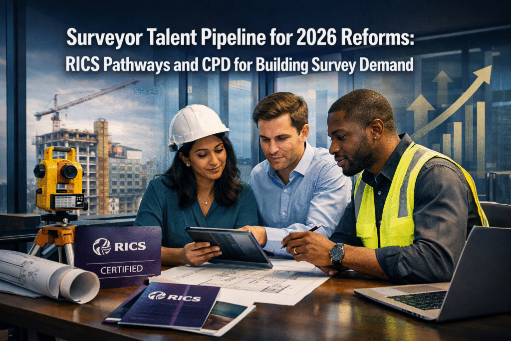 Surveyor Talent Pipeline for 2026 Reforms: RICS Pathways and CPD for Building Survey Demand