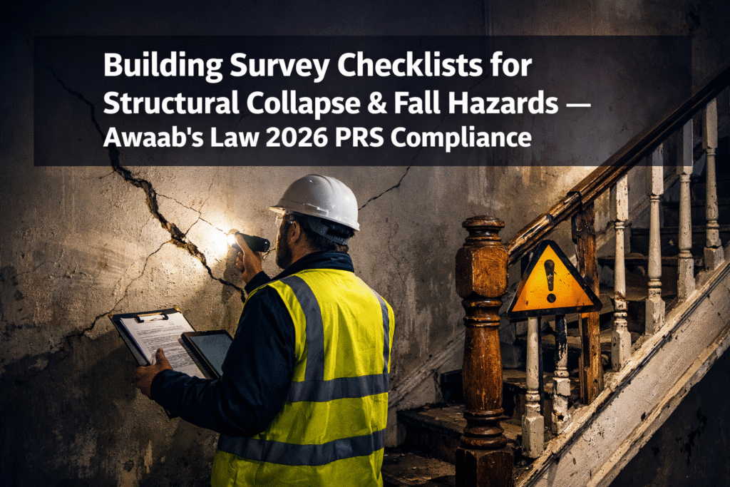 Building Survey Checklists for Structural Collapse and Fall Hazards Under Awaab's Law 2026: PRS Compliance Assessments