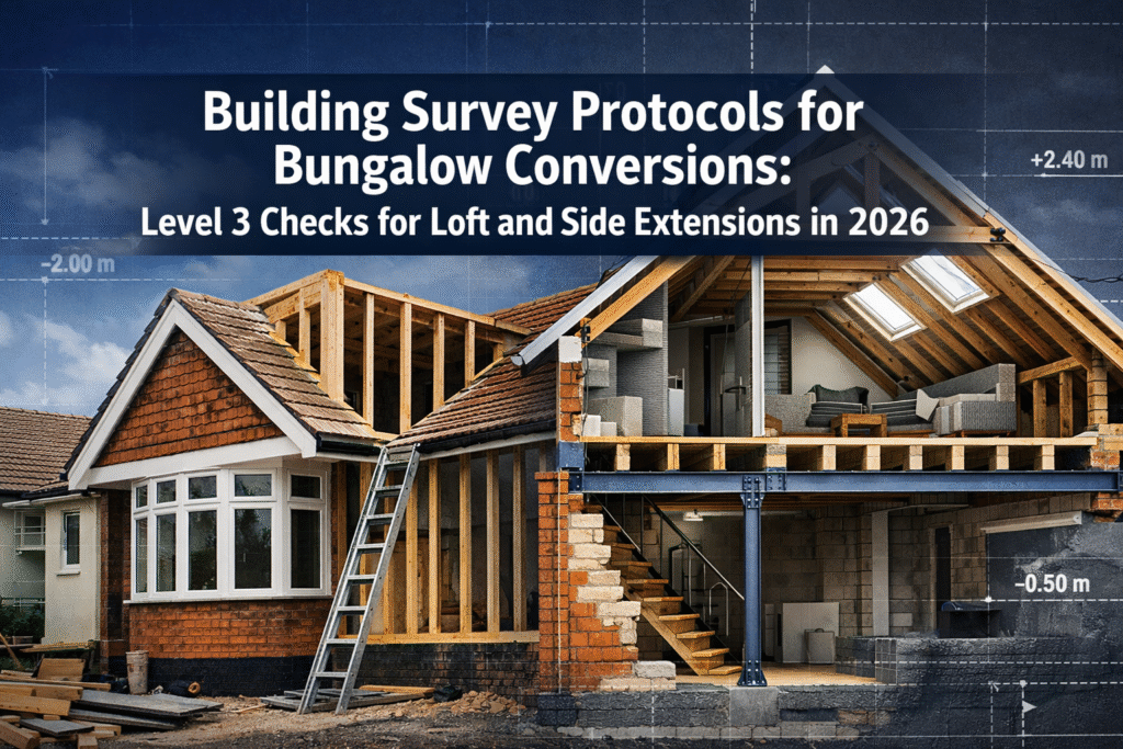 Building Survey Protocols for Bungalow Conversions: Level 3 Checks for Loft and Side Extensions in 2026