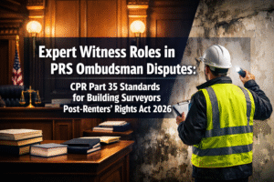 Expert Witness Roles in PRS Ombudsman Disputes: CPR Part 35 Standards for Building Surveyors Post-Renters’ Rights Act 2026