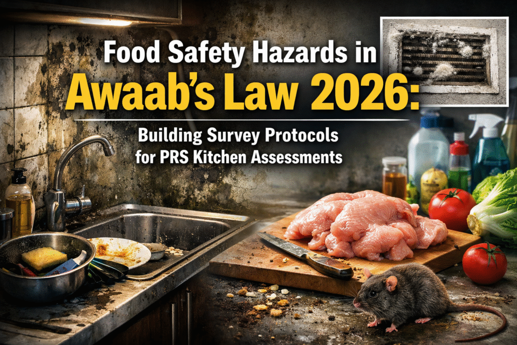 Food Safety Hazards in Awaab’s Law 2026: Building Survey Protocols for PRS Kitchen Assessments