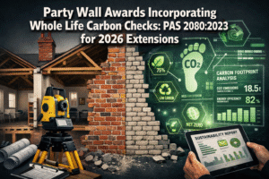 Party Wall Awards Incorporating Whole Life Carbon Checks: PAS 2080:2023 for 2026 Extensions