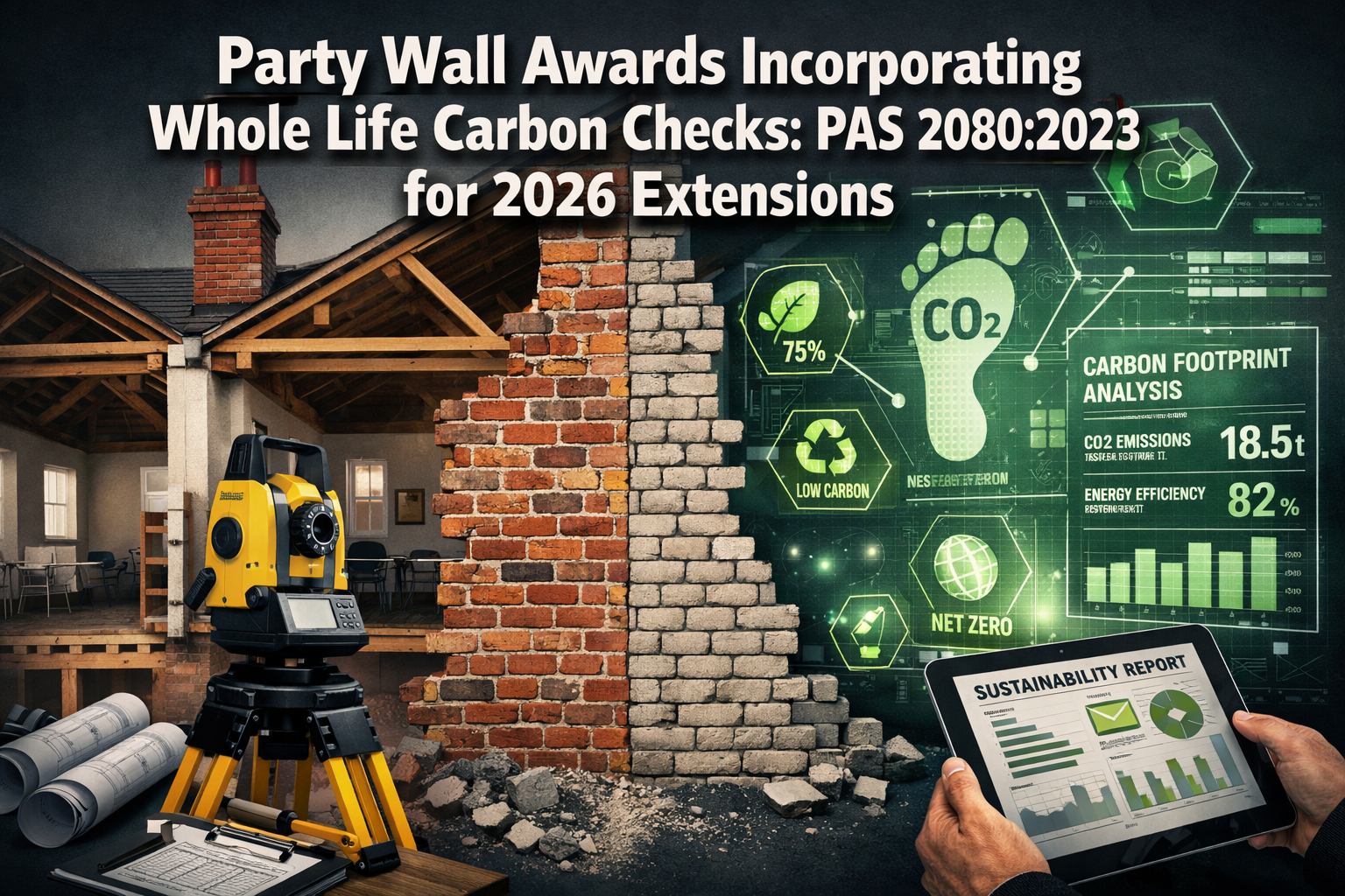 Party Wall Awards Incorporating Whole Life Carbon Checks: PAS 2080:2023 for 2026 Extensions