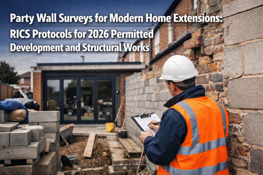 Party Wall Surveys for Modern Home Extensions: RICS Protocols for 2026 Permitted Development and Structural Works