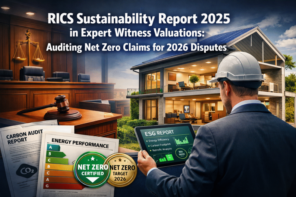 RICS Sustainability Report 2025 in Expert Witness Valuations: Auditing Net Zero Claims for 2026 Disputes