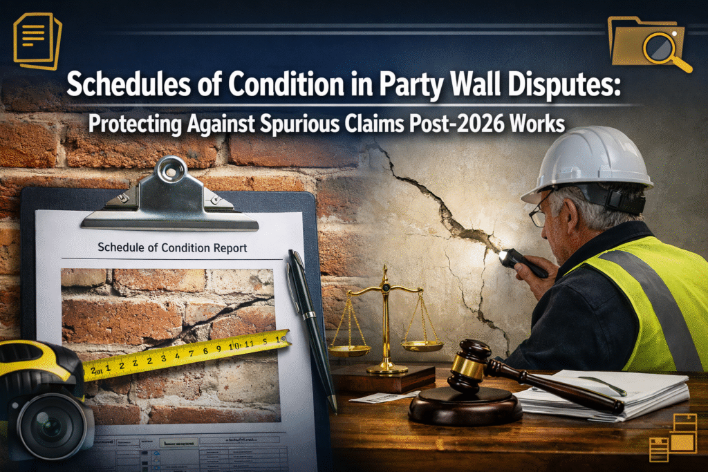 Schedules of Condition in Party Wall Disputes: Protecting Against Spurious Claims Post-2026 Works