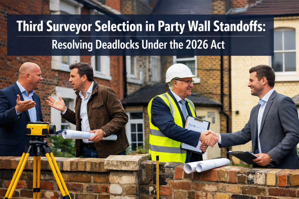 Third Surveyor Selection in Party Wall Standoffs: Resolving Deadlocks Under the 2026 Act
