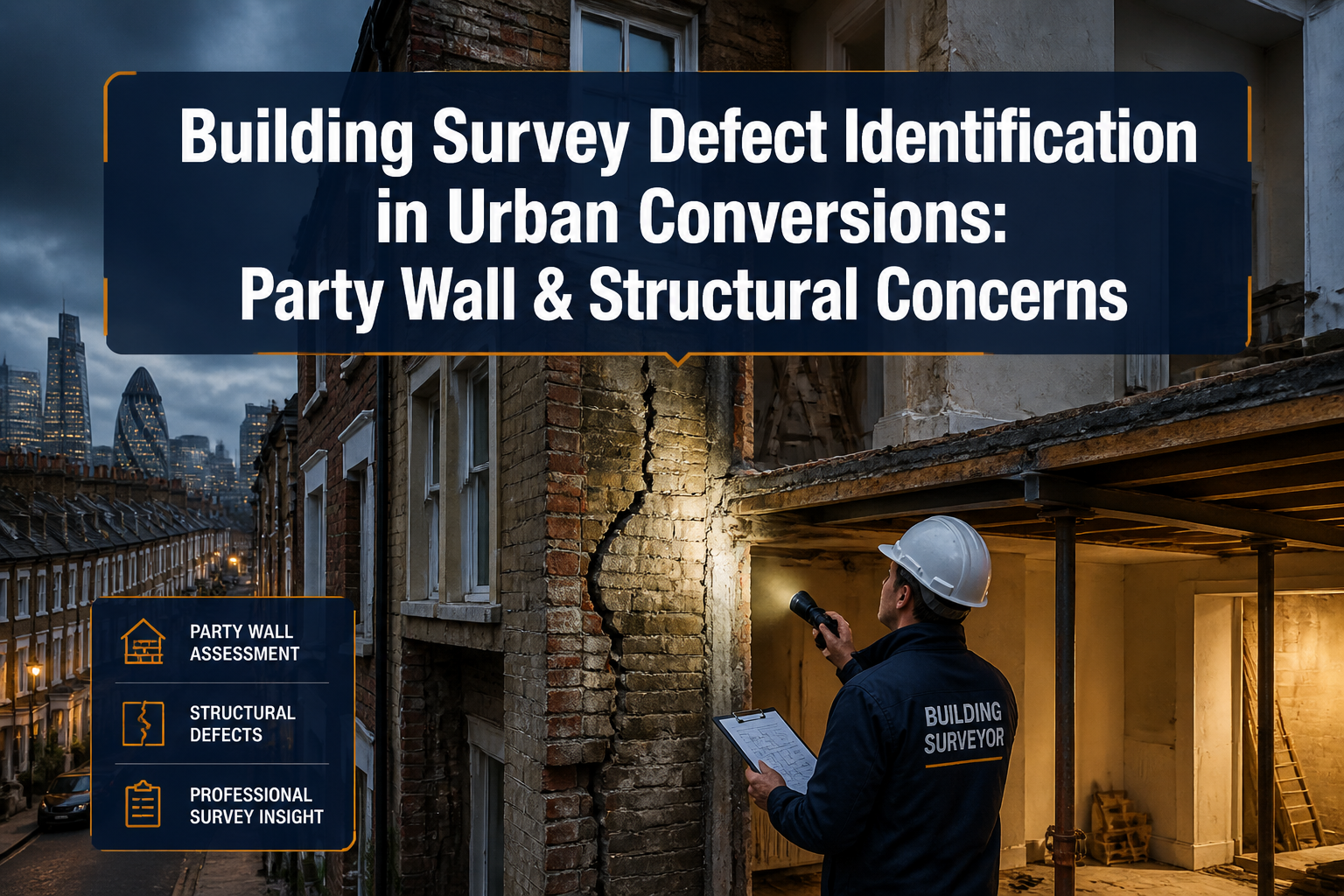Building Survey Defect Identification in High-Density Urban Conversions: Party Wall Implications and Structural Concerns