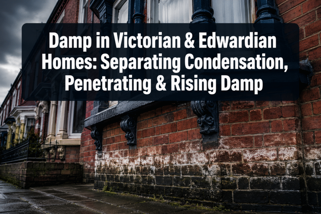 Damp in Victorian and Edwardian Homes: Surveyor Clues That Separate Condensation, Penetrating Damp, and Rising Damp