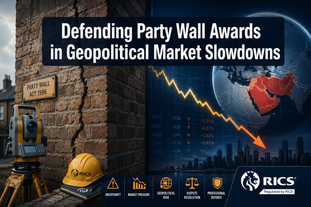 Defending Party Wall Awards in Geopolitical Market Slowdowns: Surveyor Tactics from RICS February 2026 Data