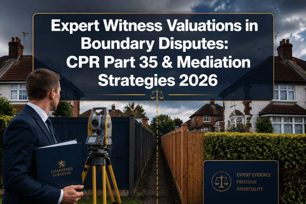 Expert Witness Valuations in Neighbour Boundary Disputes: CPR Part 35 Compliance and Mediation Strategies for 2026 Settlements