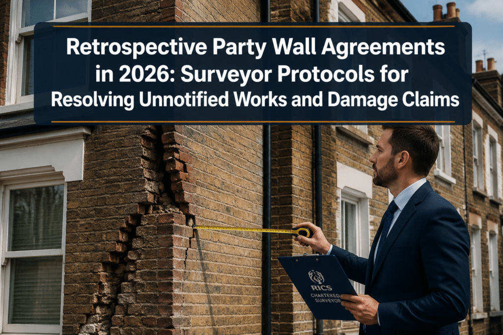 Retrospective Party Wall Agreements in 2026: Surveyor Protocols for Resolving Unnotified Works and Damage Claims