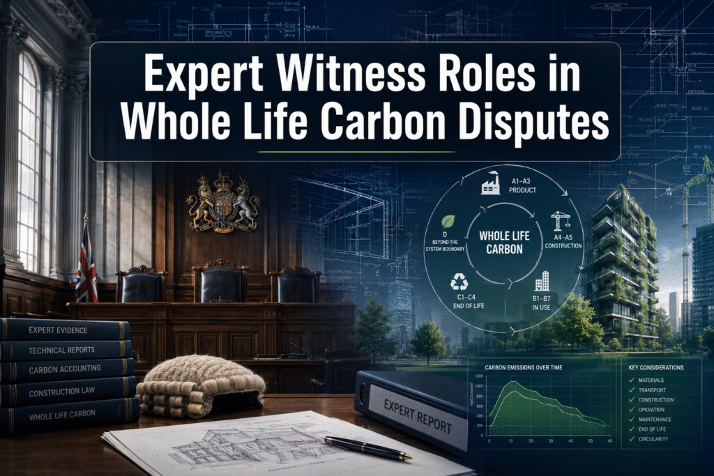 Expert Witness Roles in Whole Life Carbon Disputes: Evidence Standards Post-RICS PAS 2080 2026 Update