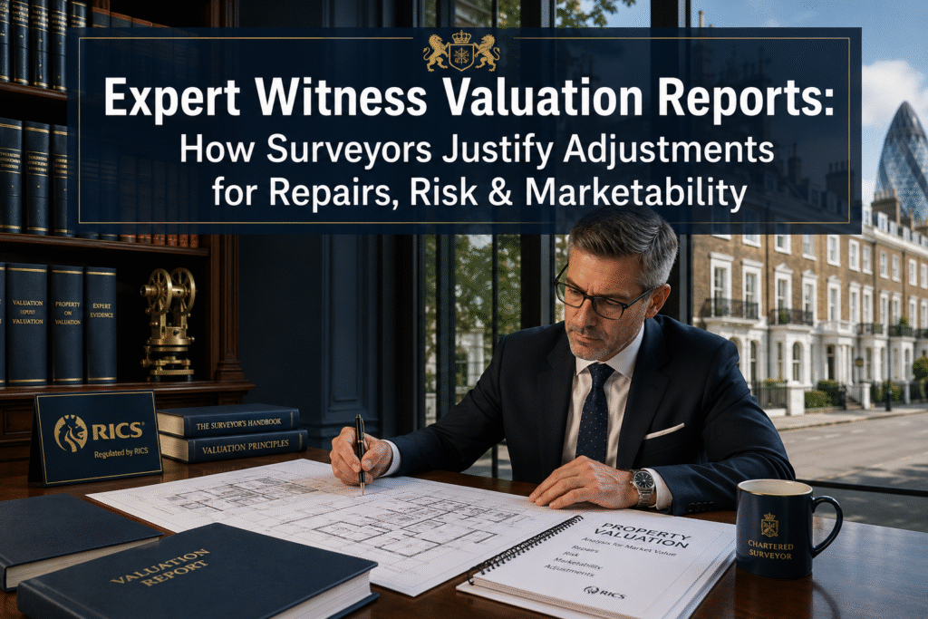 Expert Witness Valuation Reports: How Surveyors Justify Adjustments for Repairs, Risk, and Marketability