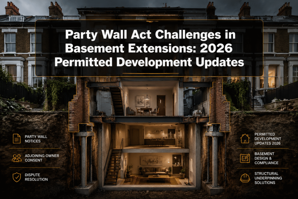 Party Wall Act Challenges in Basement Extensions: 2026 Permitted Development Updates for Urban Homeowners