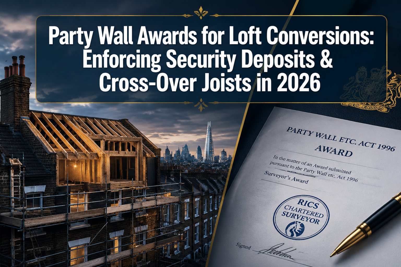 Party Wall Awards for Loft Conversions: Enforcing Security Deposits and Cross-Over Joists in 2026 Projects